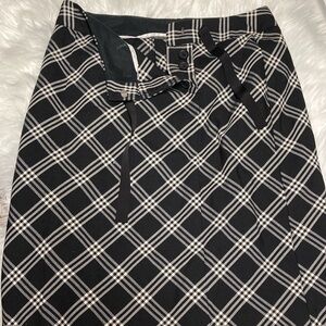 Tommy Hilfiger Black and White Checkered A-Line Skirt